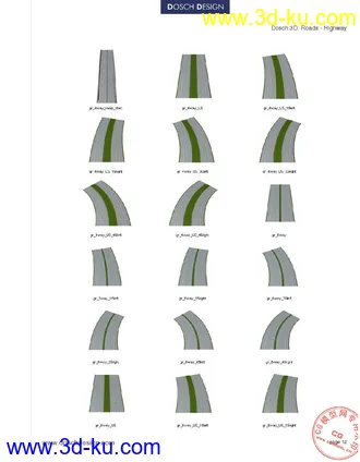 非常经典的道路模型带贴图的图片