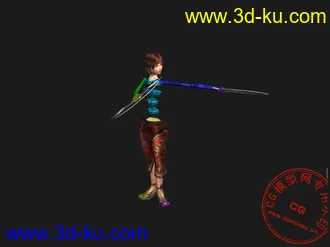 3D打印模型max 自己帮的孙尚香 姜维  带骨骼  动作练练习用的图片