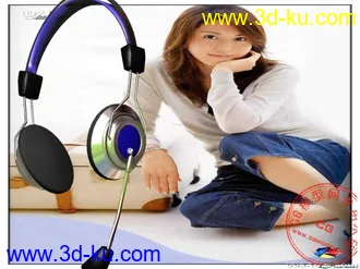 3D打印模型金属耳机的图片