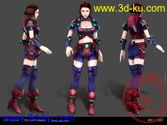 3D打印模型未来女战士简模的图片