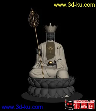 3D打印模型持杖托钵佛像的图片