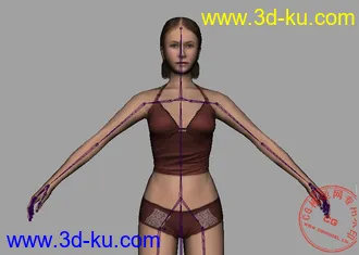3D打印模型内衣女人，贴图全，带骨骼的图片