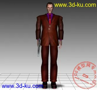 3D打印模型穿西服的男性低模的图片