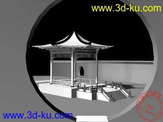 3D打印模型古代建筑~~亭的图片