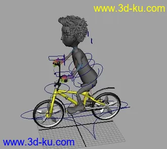 3D打印模型人物+单车（已绑定）！！！！！！！！！！！！！的图片