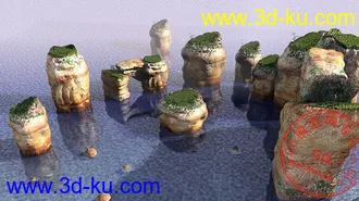 3D打印模型海水山体的图片