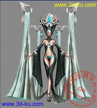 3D打印模型墨衣女官+贴图      希望能给我加点分的图片