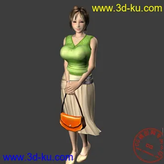 可爱美女3D模型2+骨骼动画+贴图 要求加精!的图片