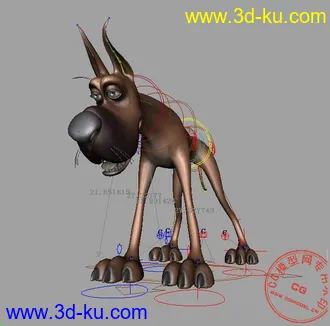 3D打印模型GreatDane（骨骼绑定，贴图完整）的图片