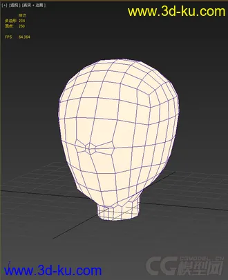 3D打印模型学习建的人头低模的图片