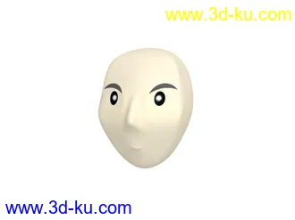 3D打印模型学习建的人头低模的图片