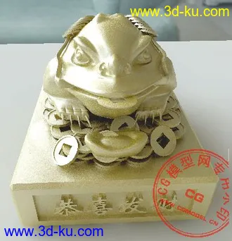 3D打印模型金蟾纳财 金牛送喜 招财猫的图片