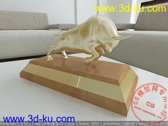 3D打印模型金蟾纳财 金牛送喜 招财猫的图片
