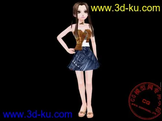 3D打印模型QQ炫舞人物女，MAX8版本的图片