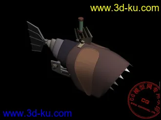 3D打印模型再发一只机械鱼~3DS+贴图的图片