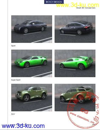 3D打印模型国外一整套经典概念车模的图片