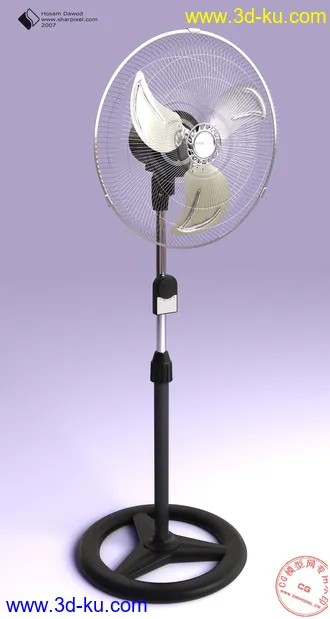 3D打印模型落地扇的图片