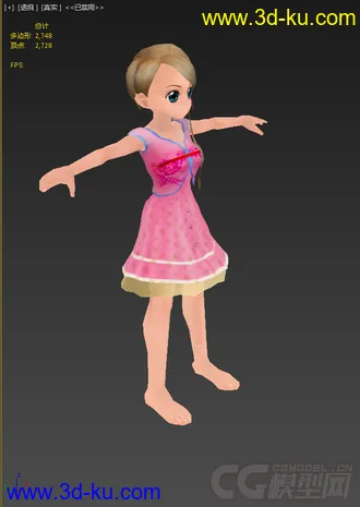 3D打印模型卡通小女孩的图片