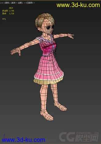 3D打印模型卡通小女孩的图片