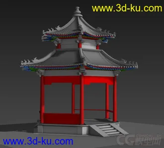 3D打印模型一个古式的亭子的图片
