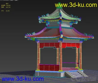 3D打印模型一个古式的亭子的图片