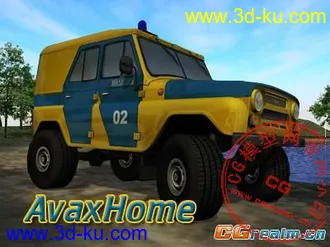 3D打印模型UAZ 469  Milicia USSR 越野车的图片