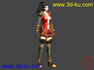 3D打印模型菜鸟作品：低模女战士的图片