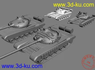 3D打印模型四辆俄军坦克的图片
