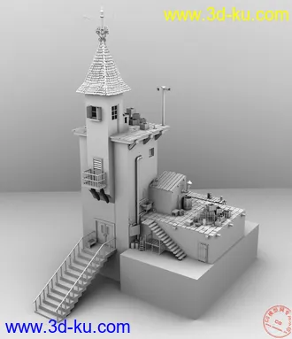 3D打印模型认识MAYA30天，做点东西纪念一下（建筑）的图片