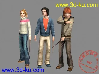 3D打印模型哈里波特3个人的图片