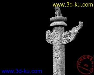 3D打印模型带凹凸纹理的华表，原工程文件的图片