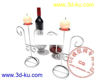 3D打印模型装饰酒架及酒瓶的图片