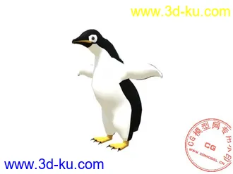 3D打印模型小企鹅，绑定好的的图片