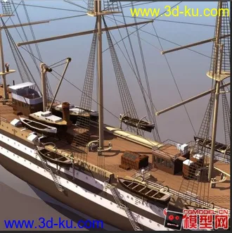 3D打印模型一个轮船模形的图片