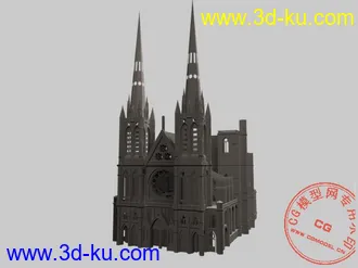 3D打印模型克萊蒙特大教堂  哥特素模的图片
