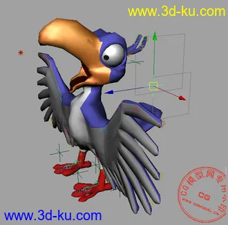 3D打印模型自己做的鹦鹉带骨骼绑定和表情的图片