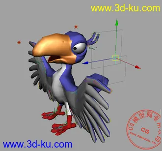 3D打印模型自己做的鹦鹉带骨骼绑定和表情的图片