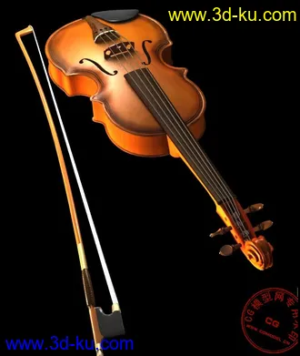 3D打印模型黑背景小提琴（带贴图）！！的图片