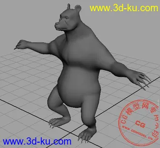 3D打印模型在来一个 展完UV的  熊!!!!!的图片