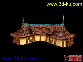 RPG游戏用房屋模型+贴图的图片