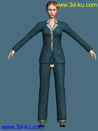 制服女全套服务。模型，贴图，骨骼绑定。的图片