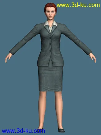 制服女全套服务。模型，贴图，骨骼绑定。的图片