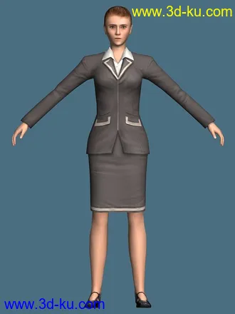 制服女全套服务。模型，贴图，骨骼绑定。的图片