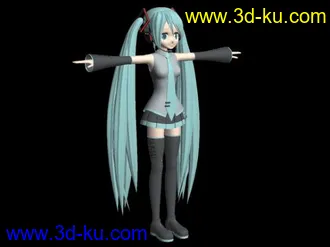 3D打印模型初音全家福+黑岩射手（带表情，骨骼_绑定完成_带卡通渲染器）的图片