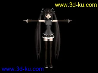 3D打印模型初音全家福+黑岩射手（带表情，骨骼_绑定完成_带卡通渲染器）的图片