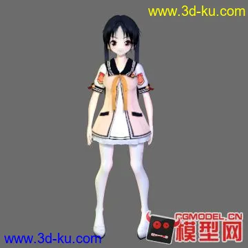 海茶555 三神冬花+绑定+乳摇系统（C4D R12源件）模型的图片1