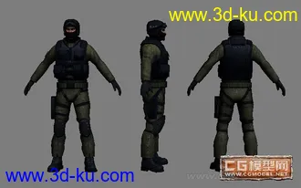 cs警察模型，带1024帖图的图片