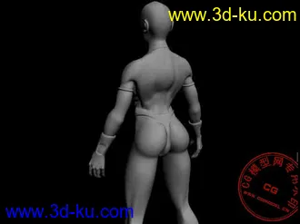 3D打印模型自己做的强壮女人素模（四边形，3000多个面）的图片