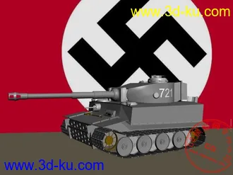 3D打印模型新人上手 虎式坦克 无贴图建模的图片