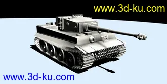 3D打印模型新人上手 虎式坦克 无贴图建模的图片